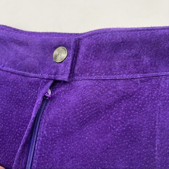 Global Identity G-III Purple Suede Skirt 7/8 - Picture 5 of 13